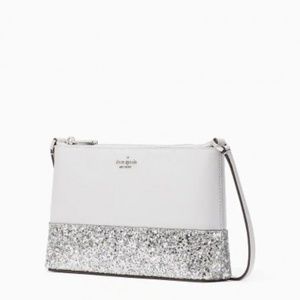 NWT Kate Spade Silver Glitter Purse